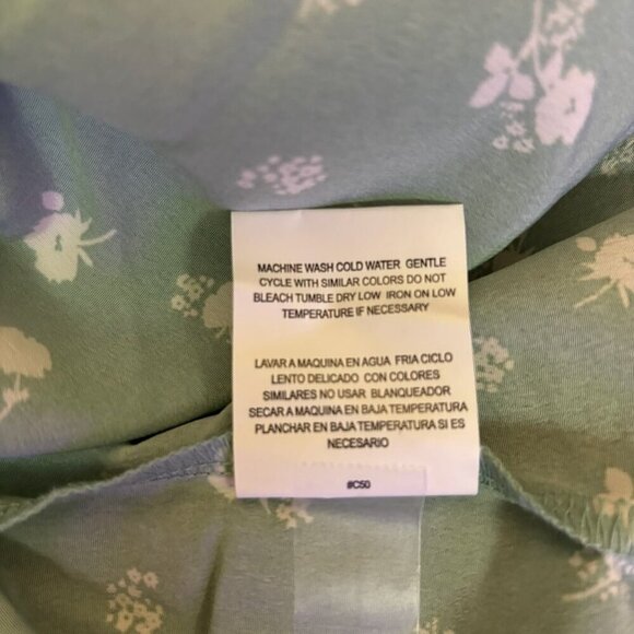 Winslow Smocked Midi Dress Size 1X Puff Sleeve Green Floral Ruffle Milk Maid - Picture 12 of 12